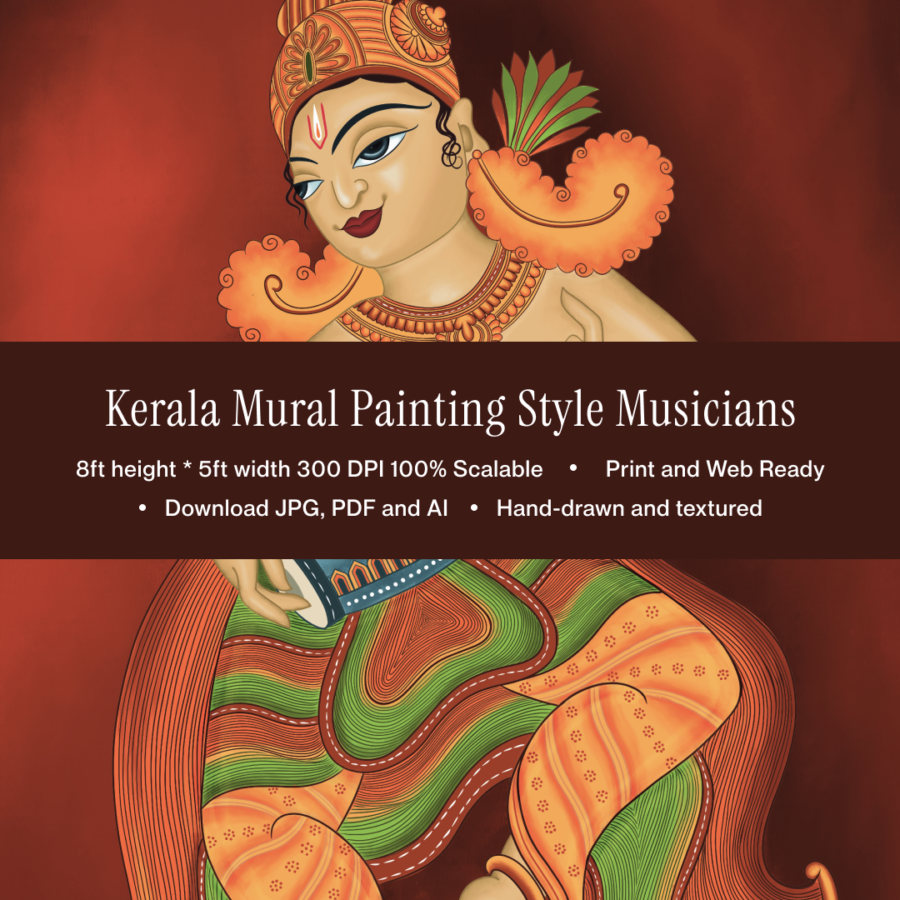 kerala-mural-painting-style-musician